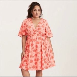 Torrid Coral Floral Dress